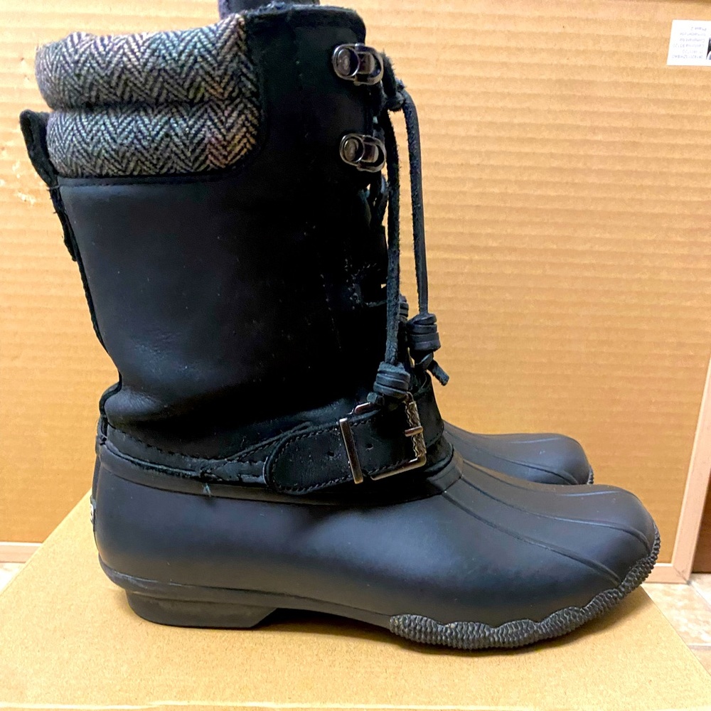 Sperry Top-sider Saltwater Misty Black Boots